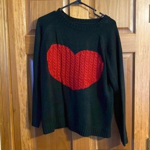 Red Heart graphic pullover sweater